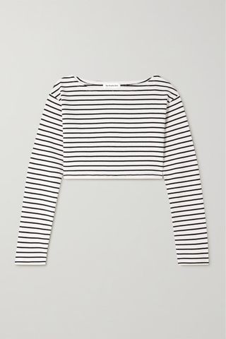 Frankie Shop + Tilla Cropped Striped Cotton-Jersey Top