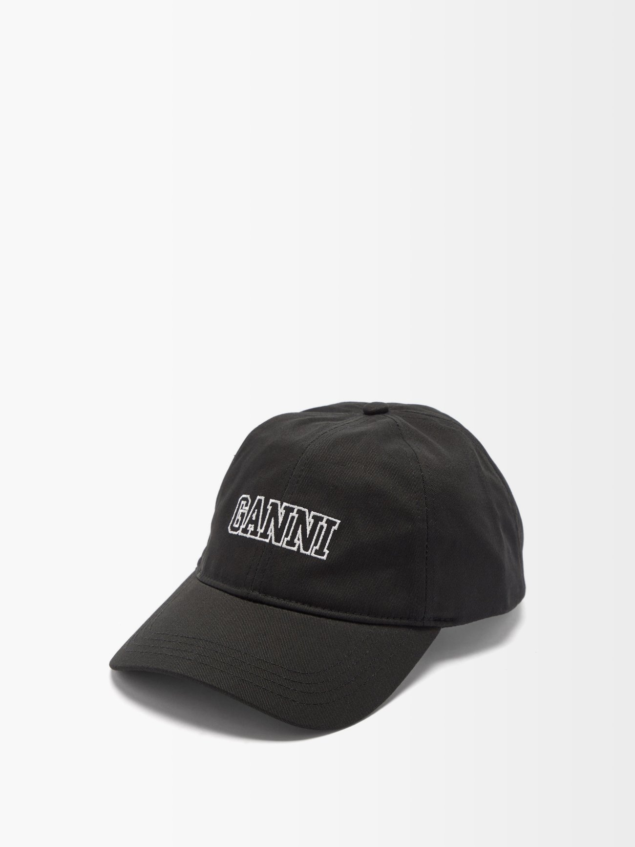 Ganni + Logo-Embroidered Organic-Cotton Baseball Cap