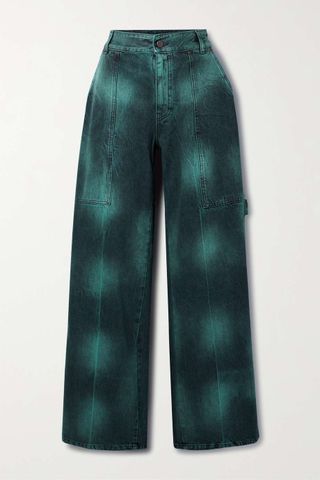 Stella Mccartney + Tie-Dyed High-Rise Wide-Leg Organic Jeans