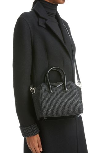 Givenchy + Mini Antigona Raffia Top Handle Bag