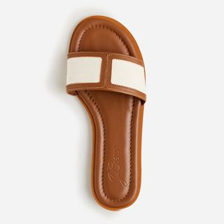J. Crew + Slide sandals in canvas and leather