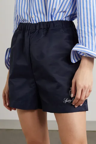 Sporty & Rich + Vendome Printed Shell Shorts