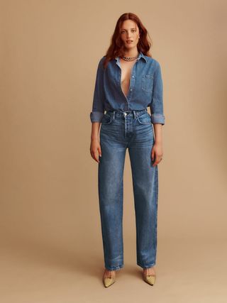Reformation + Magnolia Mid Rise Bow Jeans