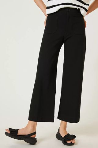 Maeve + The Colette Cropped Wide-Leg Ponte Pants