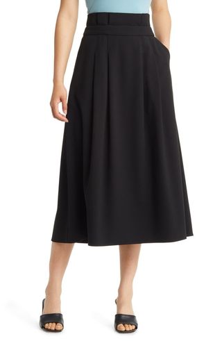 Nordstrom + Paperbag Waist A-Line Midi Skirt