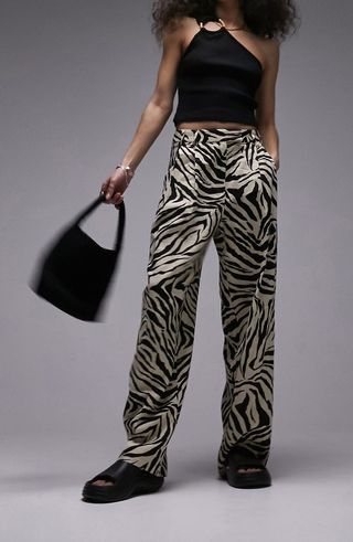 Topshop + Slouchy Zebra Print Trousers