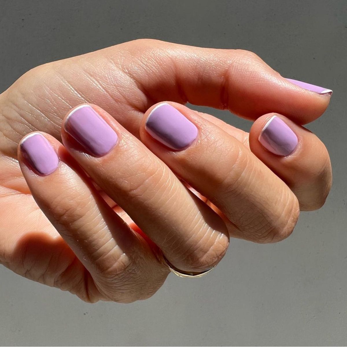 24pcs Short Lavender Purple Flowers Nail Art Tips With 1pc Jelly Nail Glue  And 1pc Nail File, Suitable For Daily Use | SHEIN ASIA