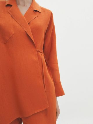 Massimo Dutti + 100% Linen Kimono Blazer