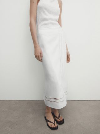 Massimo Dutti + Linen Wrap Skirt