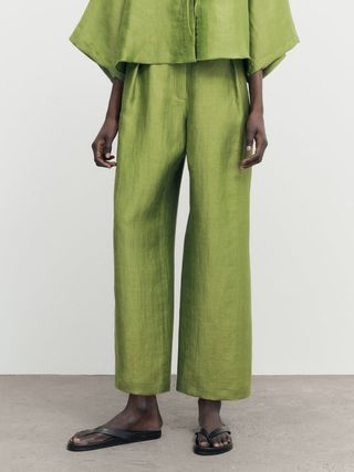 Zara + Linen Blend Pants