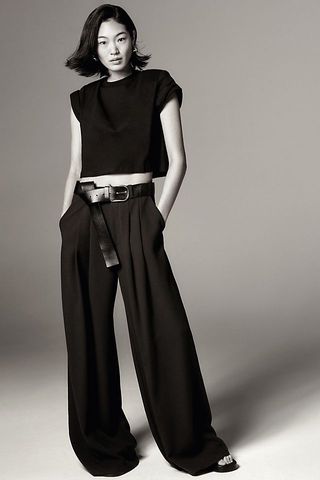 Maeve + The Avery Pleated Wide-Leg Trousers
