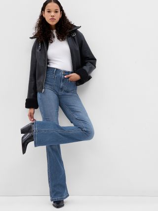 Gap + High Rise '70s Flare Jeans with Washwell