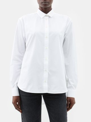Toteme + Point-Collar Cotton-Poplin Shirt