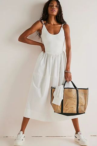 Free People + Dylan Midi Dress in Ivory
