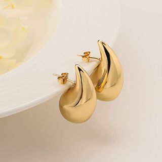 Amazon + Chunky Gold Hoop Earrings