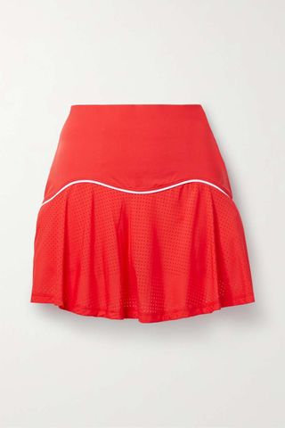 L'Etoile Sport + Stretch-Jersey and Mesh Tennis Skirt