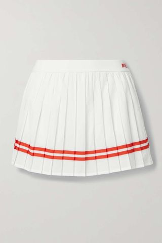 Sporty & Rich + Prince Pleated Striped Stretch Tennis Skirt