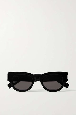 Saint Laurent + Round-Frame Acetate Sunglasses