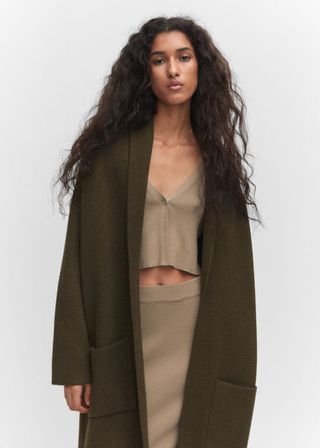 Mango + Oversized Knitted Coat With Pockets