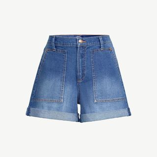 Scoop + High Rise Denim Utility Shorts