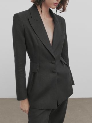 Massimo Dutti + Linen Suit Blazer