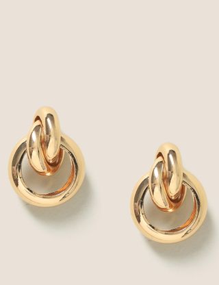 M&S Collection + Gold Tone Knot Style Stud Earrings