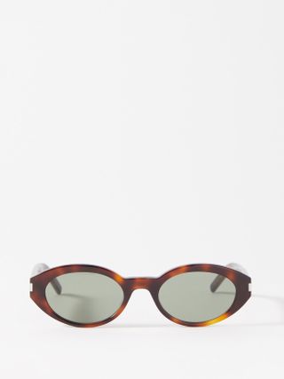 Saint Laurent + Oval Acetate Sunglasses