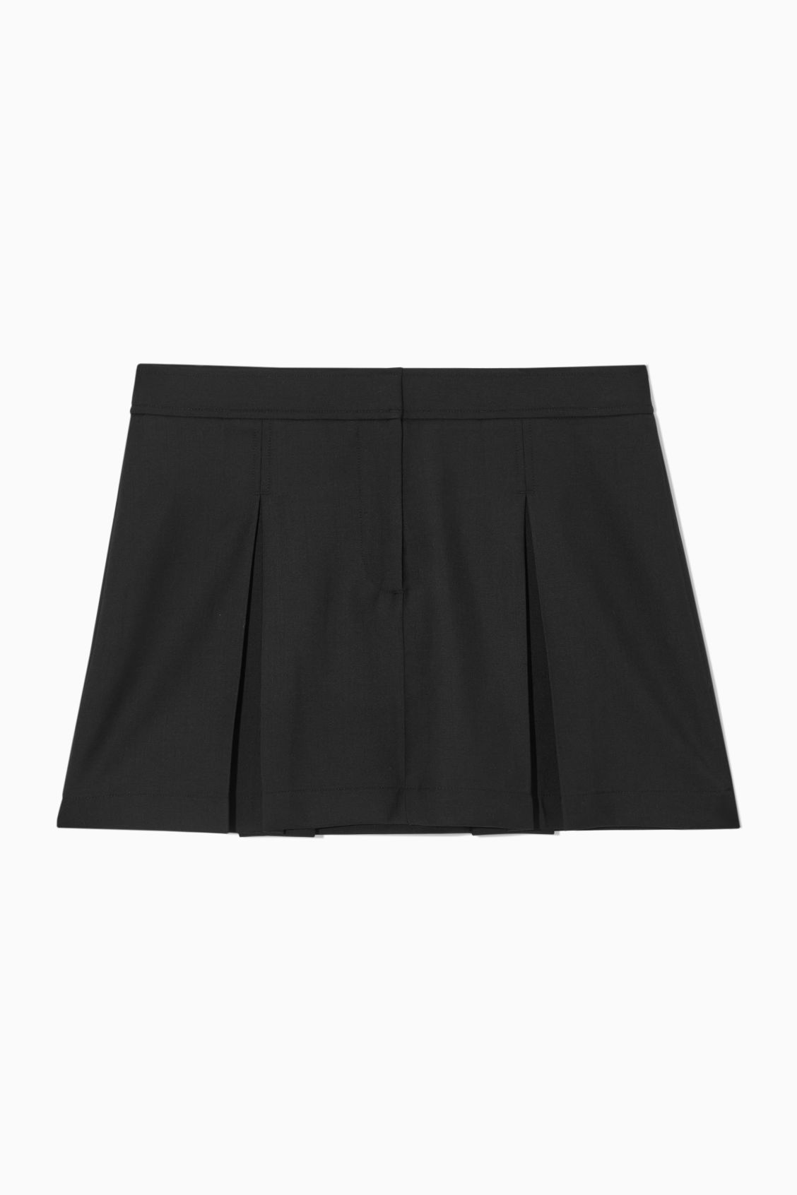 Cos + Low-Rise Pleated Wool Mini Skirt