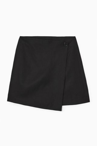COS + Asymmetric Mini Wrap Skirt