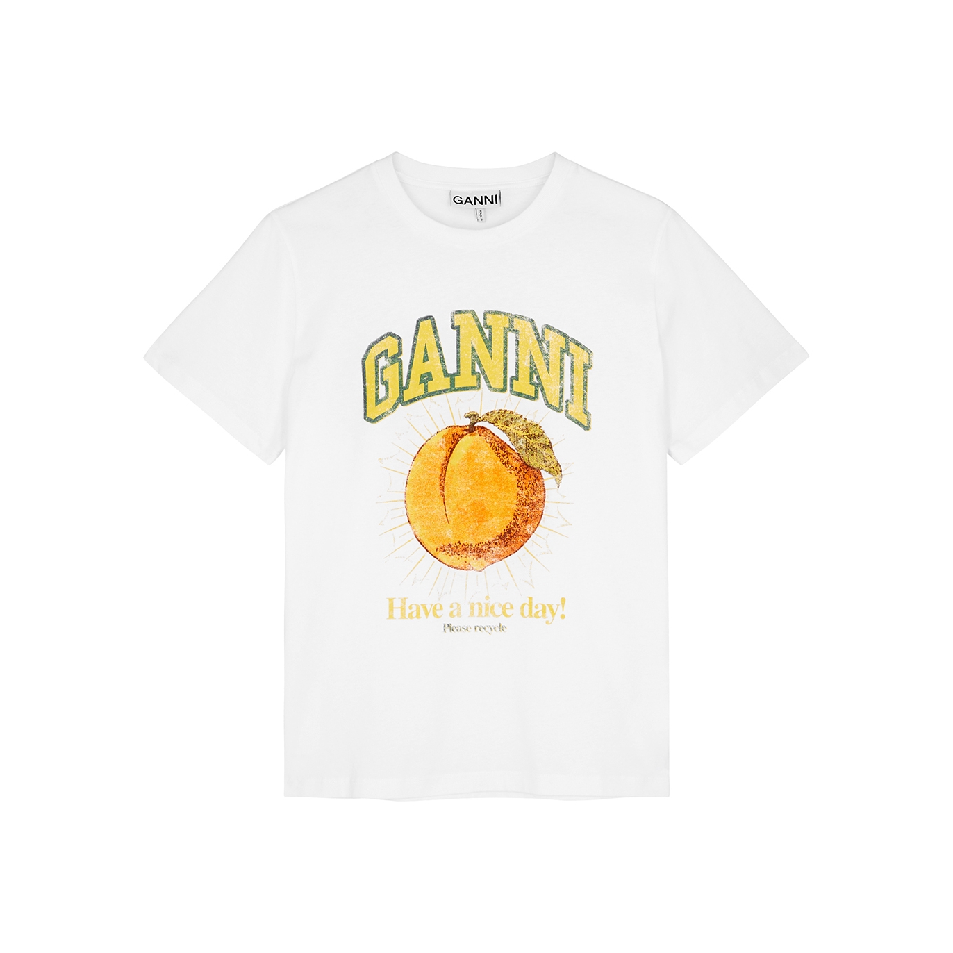 Ganni + Logo-Print Cotton T-Shirt