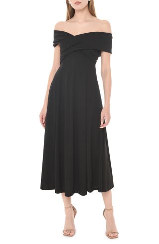 Wayf + Lucy Crossover Off the Shoulder Midi Dress
