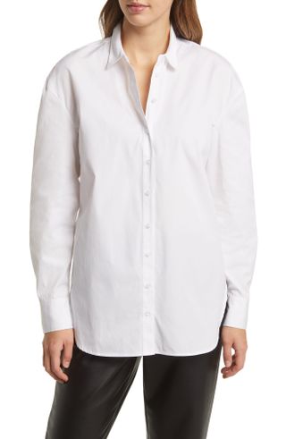 Nordstrom + Oversize Cotton Poplin Button-Up Shirt