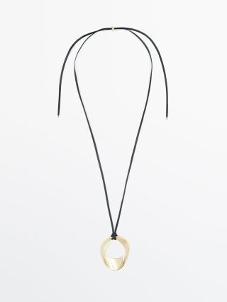 Massimo Dutti + Long Leather Cord Necklace