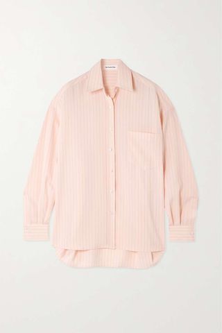 The Frankie Shop + Georgia Pinstriped Crepe De Chine Shirt