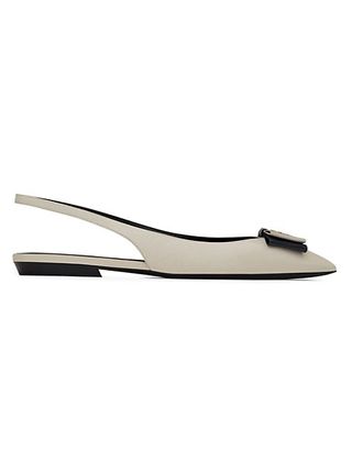 Saint Laurent + Anaïs Slingback Flats in Smooth and Patent Leather