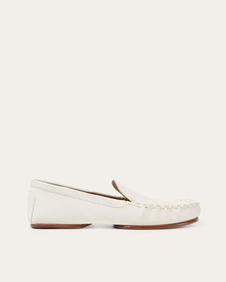 Dear Frances + Driver Loafer in White