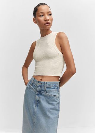 Mango + Knitted Cropped Top