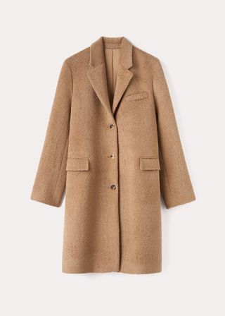 Toteme + Tailored Wool-Teddy Coat Chestnut