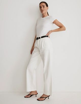 Madewell + The Harlow Wide-Leg Jean in Tile White