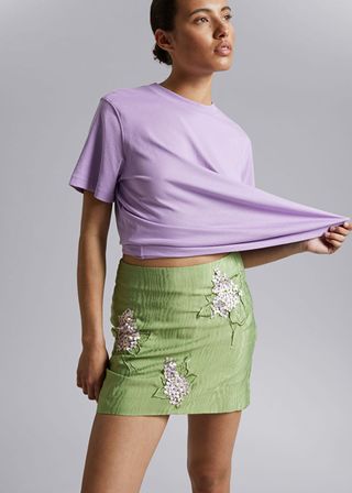 & Other Stories + Textured A-Line Mini Skirt