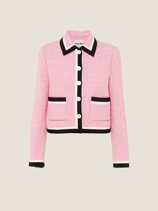 Miu Miu + Single-Breasted Tweed Jacket