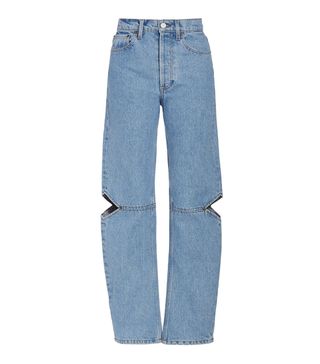 Still Here + Cowgirl High-Rise Cut-Out Straight-Leg Jeans