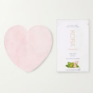 Kora Organics + Rose Quartz Heart Facial Sculptor
