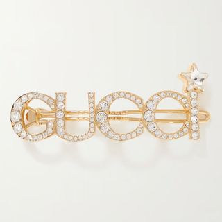 Gucci + Crystal-Embellished Gold Hair Clip