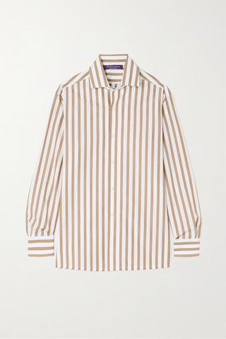 Ralph Lauren Collection + Capri Striped Cotton-Poplin Shirt