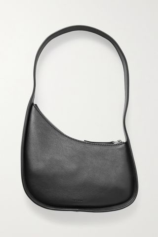 The Row + Half Moon Leather Shoulder Bag in Black
