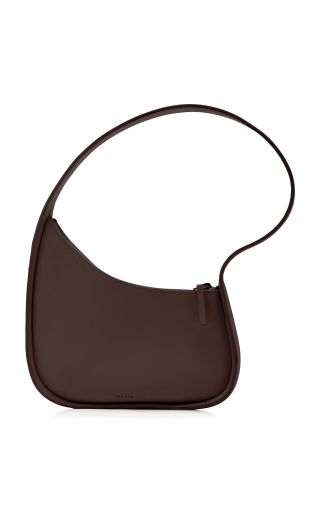 The Row + Half Moon Leather Bag in Brown