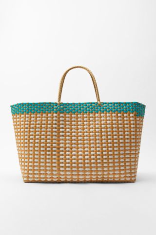 Zara + Large Woven Basket Bag