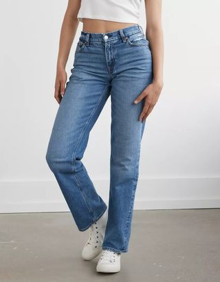 American Eagle + Stretch Curvy Highest Waist Relaxed Straight Jean