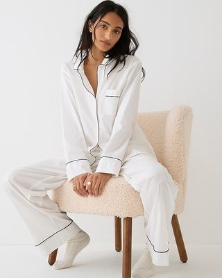J.Crew + End-on-End Cotton Long Sleeve Pajama